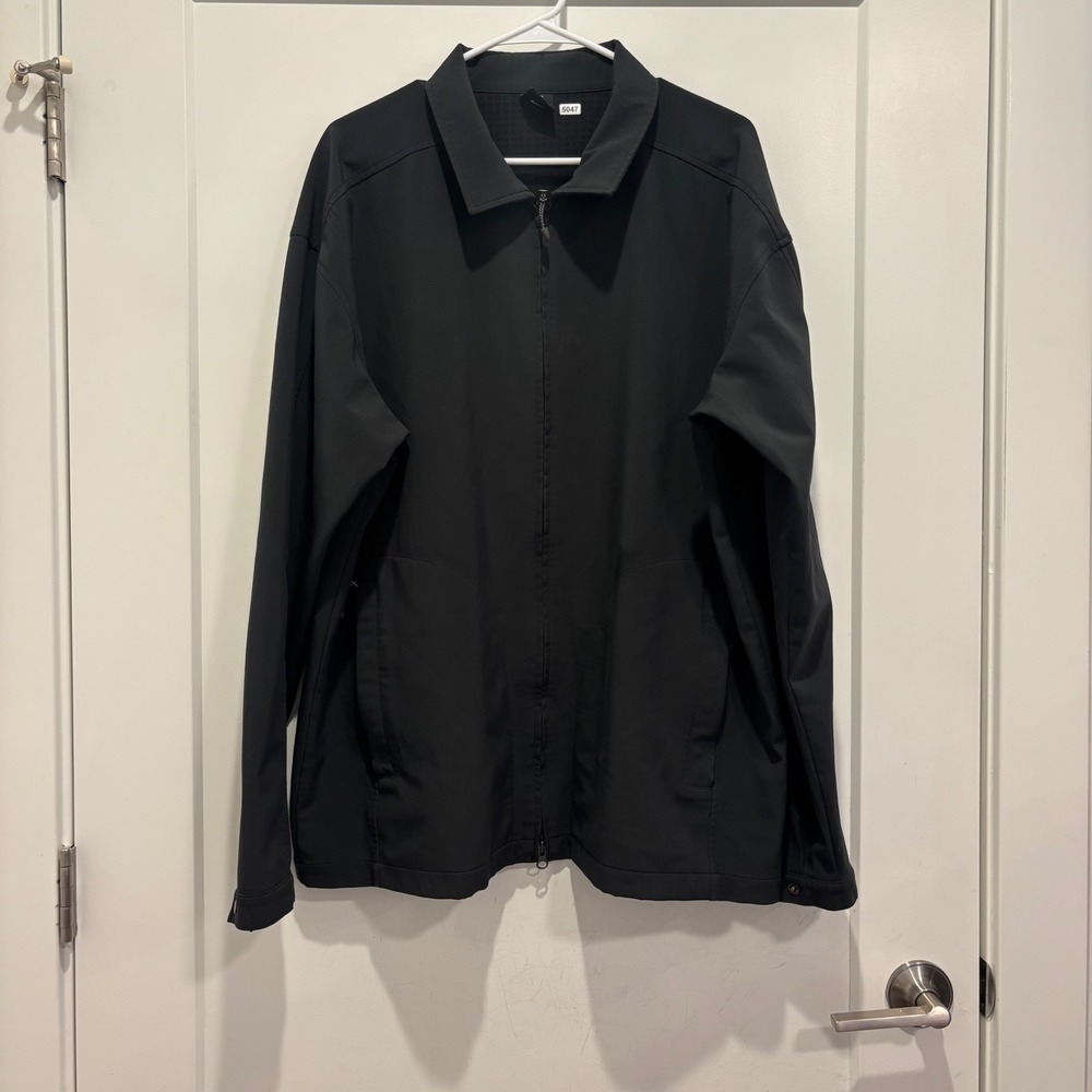 Nike Golf Mens XL Black Full Zip Lightweight Jacket Windbreaker 5047